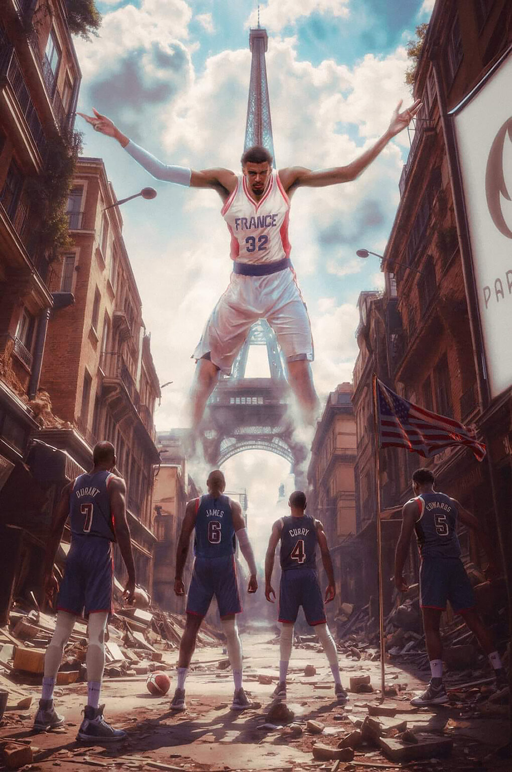 Team USA Vs. France In Olympics 2024 Basketball Mens Gold Medal Game🥇